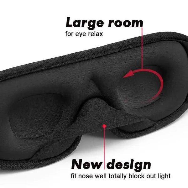 Black  Soft Padded Sleeping Mask For Eyes Lightweight Blindfold Night Mask Modern Adjustable Super Smooth Eye Patch For Sleep