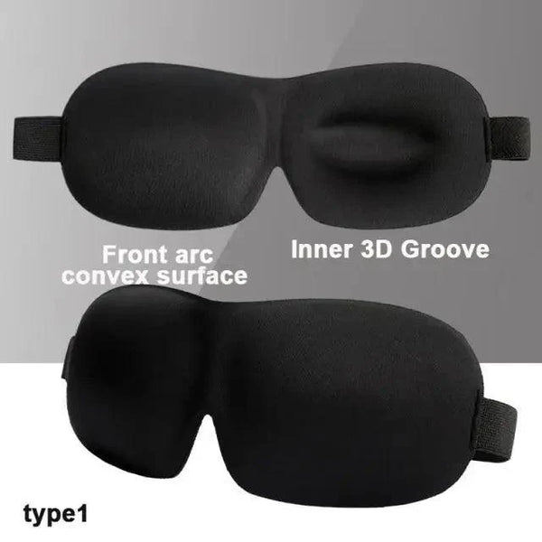 Black  Soft Padded Sleeping Mask For Eyes Lightweight Blindfold Night Mask Modern Adjustable Super Smooth Eye Patch For Sleep
