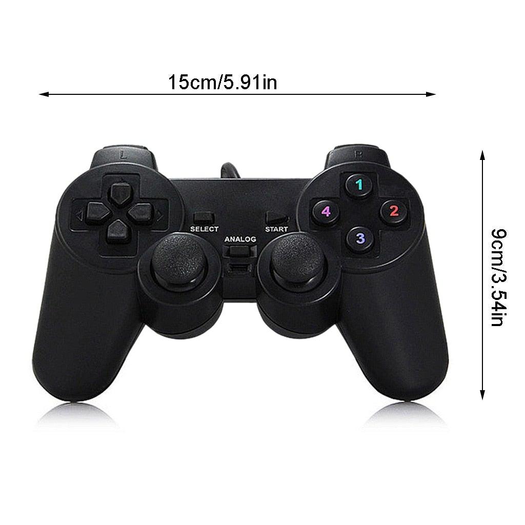 Black Solid Wired Vibration Joystick Gamepad Handle Controller Compatible With PC Laptop Computer