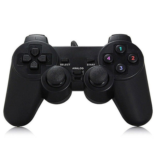 Black Solid Wired Vibration Joystick Gamepad Handle Controller Compatible With PC Laptop Computer