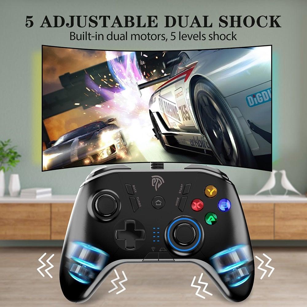 Black Sustainable Wired Joystick Game Controller With Customized Buttons Programable With PC Laptop