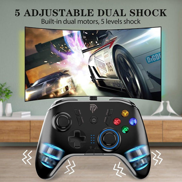 Black Sustainable Wired Joystick Game Controller With Customized Buttons Programable With PC Laptop