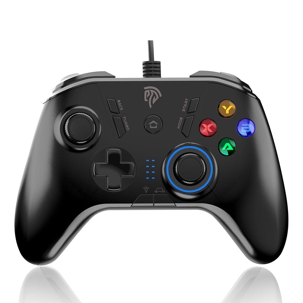 Black Sustainable Wired Joystick Game Controller With Customized Buttons Programable With PC Laptop