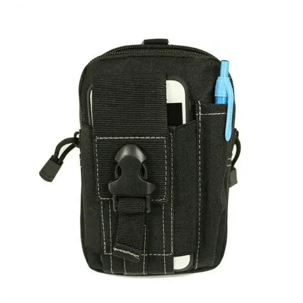 Black Tactical Pouch Belt Phone Holder Waist Bag Military Fanny Pack Classy Outdoor Travel Workout Sports Hands-Free Waist Bag For Running Outdoor Activities
