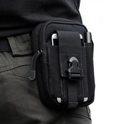 Black Tactical Pouch Belt Phone Holder Waist Bag Military Fanny Pack Classy Outdoor Travel Workout Sports Hands-Free Waist Bag For Running Outdoor Activities