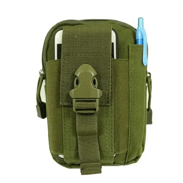 Black Tactical Pouch Belt Phone Holder Waist Bag Military Fanny Pack Classy Outdoor Travel Workout Sports Hands-Free Waist Bag For Running Outdoor Activities