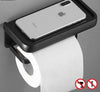 Black Toilet Paper Holder Multifunction Bathroom Storage Shelf Roll Paper Holder Toilet Paper Holder With Shelf Matte Black Toilet Paper Holder Toilet Paper Roll Holder Bathroom Adhesive Toilet Paper Holder