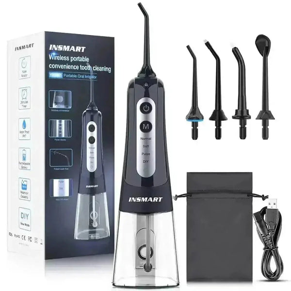 Black USB Rechargeable Dental Water Flosser