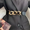 Black Vintage Ladies Dress Belt Charming Chain Buckle Elastic Luxurious Women Belt Metal Chain Style Party Fashion Belts For Ladies