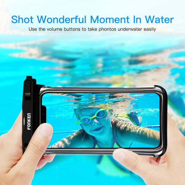 Black White Full View Waterproof Case for Phone Underwater Snow Transparent Swimming Pouch Big Mobile Phone Covers Waterproof Mobile Phone Case Underwater Waterproof Iphone Case
