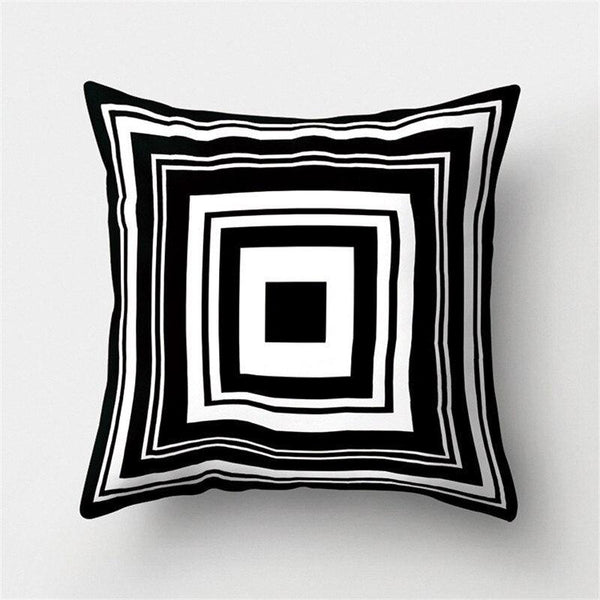 Black White Geometric Cushion Cover Pillowcase Sofa Cushions Decorative Pillow Covers Stripe Pattern Throw Pillow Case Daily Decorations Sofa Throw Pillow Case Cushion Covers Pillowcase Polyester Home Decor Pillow Cases 45x45CM