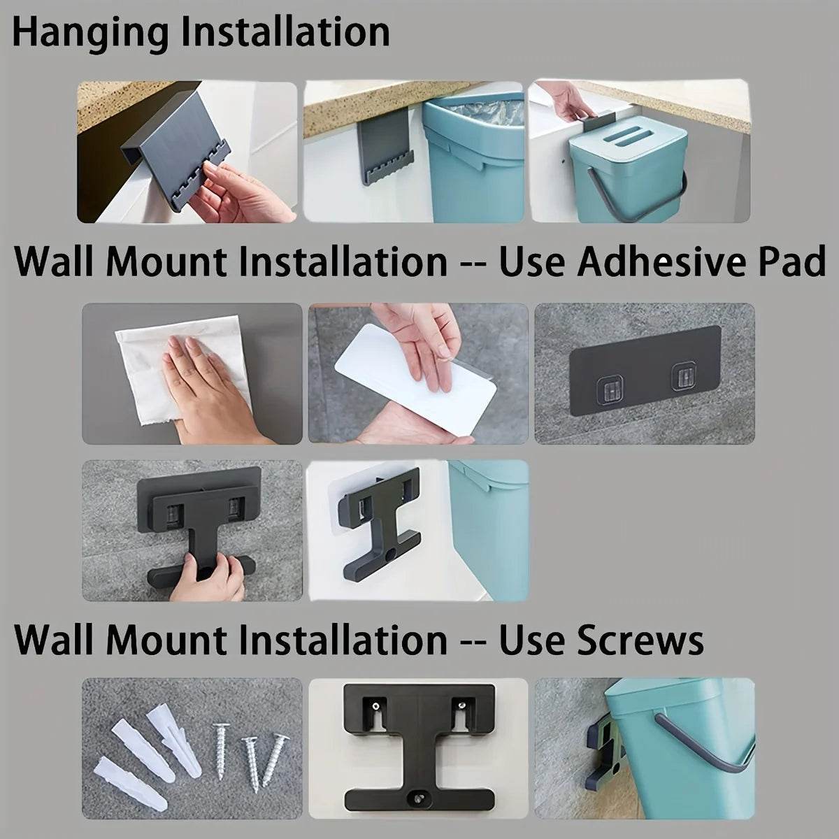 Space Saving Trash Can with Silent Lid