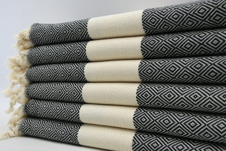 Venice Black Turkish Towel