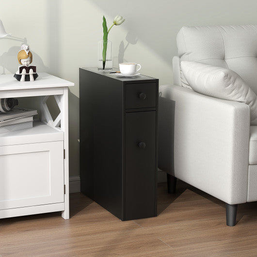 Black Bathroom Cabinet Space Saver Storage Organizer-Black