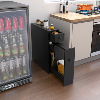 Black Bathroom Cabinet Space Saver Storage Organizer-Black