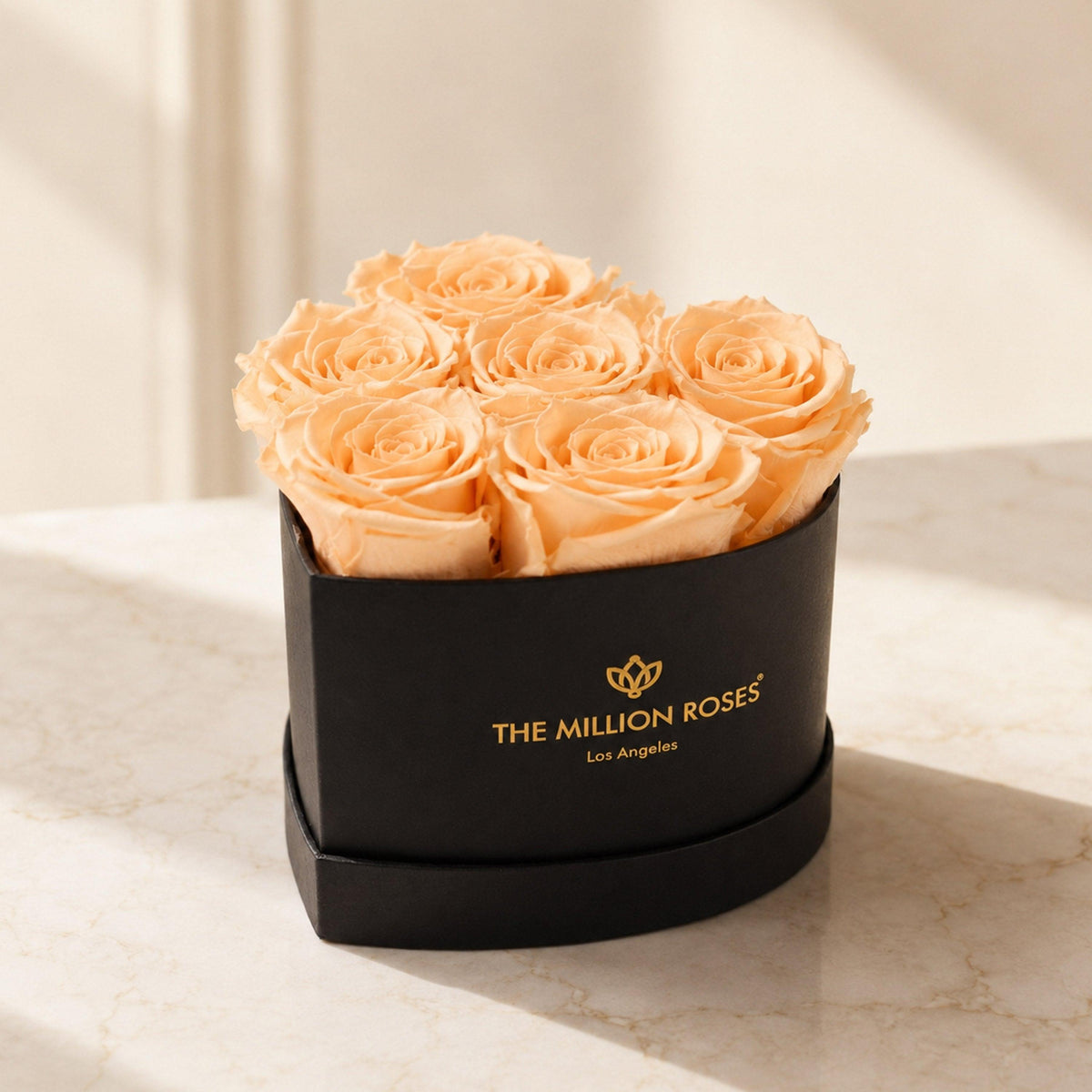 Baby Heart Black Box | Peach Roses