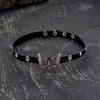 Black Butterfly Design Alloy Leather Choker Necklace