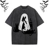 Black Cat Ghouls Vintage Washed T-shirt
