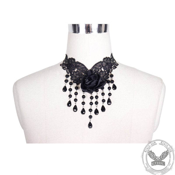 Black Rose Lace Gothic Choker