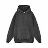 Black Simple Solid Color Vintage Washed Hoodie Sweatshirt