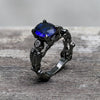 Black Skull Tribute Gem Brass Ring