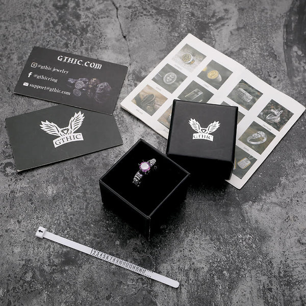 Black Skull Zircon Inlaid Brass Ring