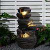 Resin Stacked Rock Fountain Outdoor with LED Lights