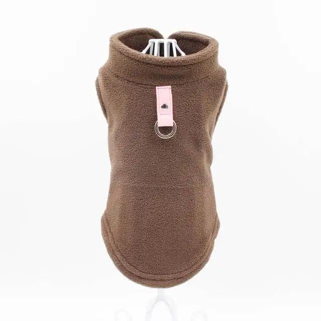 Blank Dog Vest Soft Fleece Clothes For Small Dogs Solid Candy Color Dog T Shirt With Dog Harness Leash Dog Cold Weather Coat Warm Dog Jumpers Soft Fleece Vest Jacket with Leash Ring Costume for Puppy Small Dogs