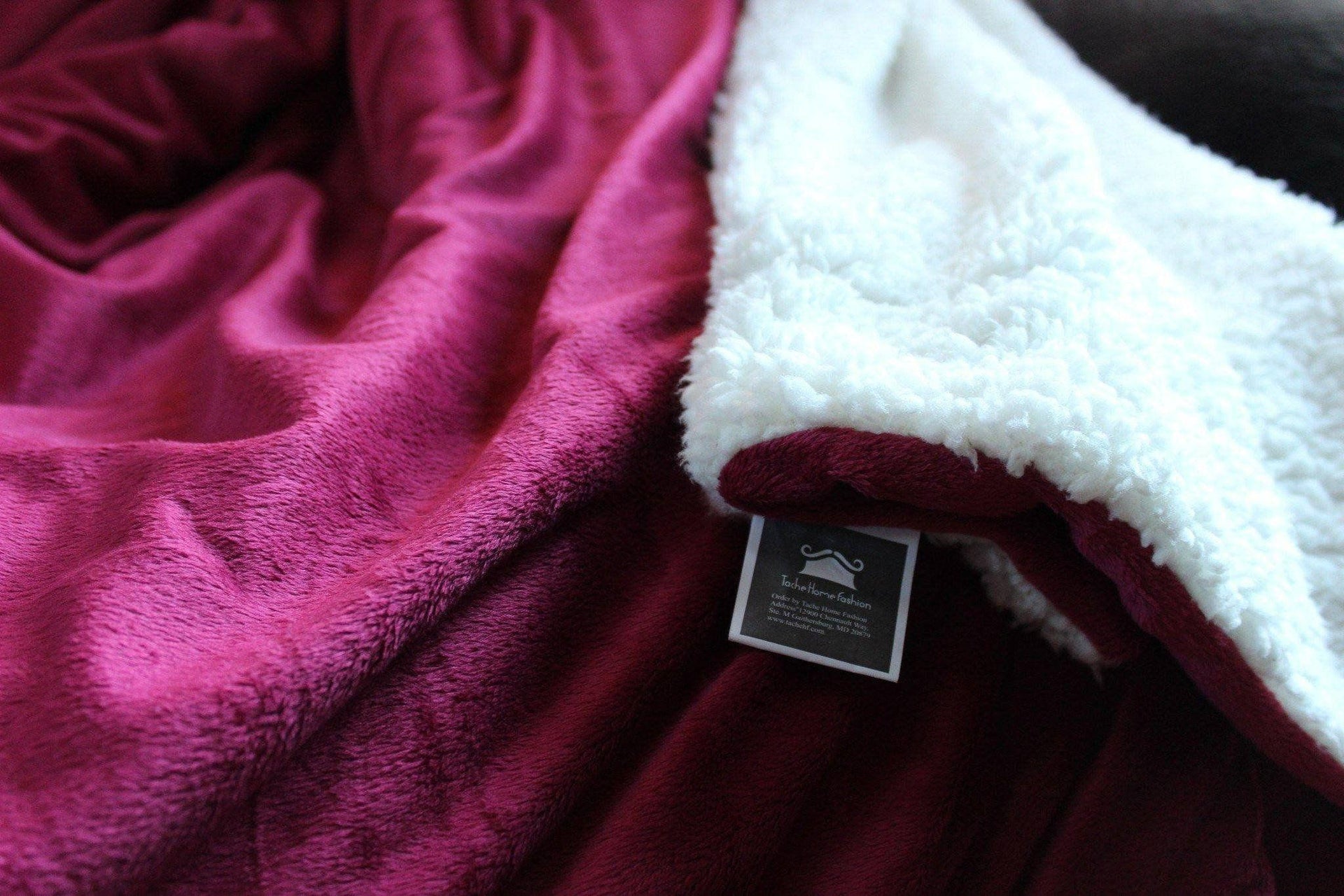 Tache Holiday Red Microfleece with Sherpa Back Throw Blanket