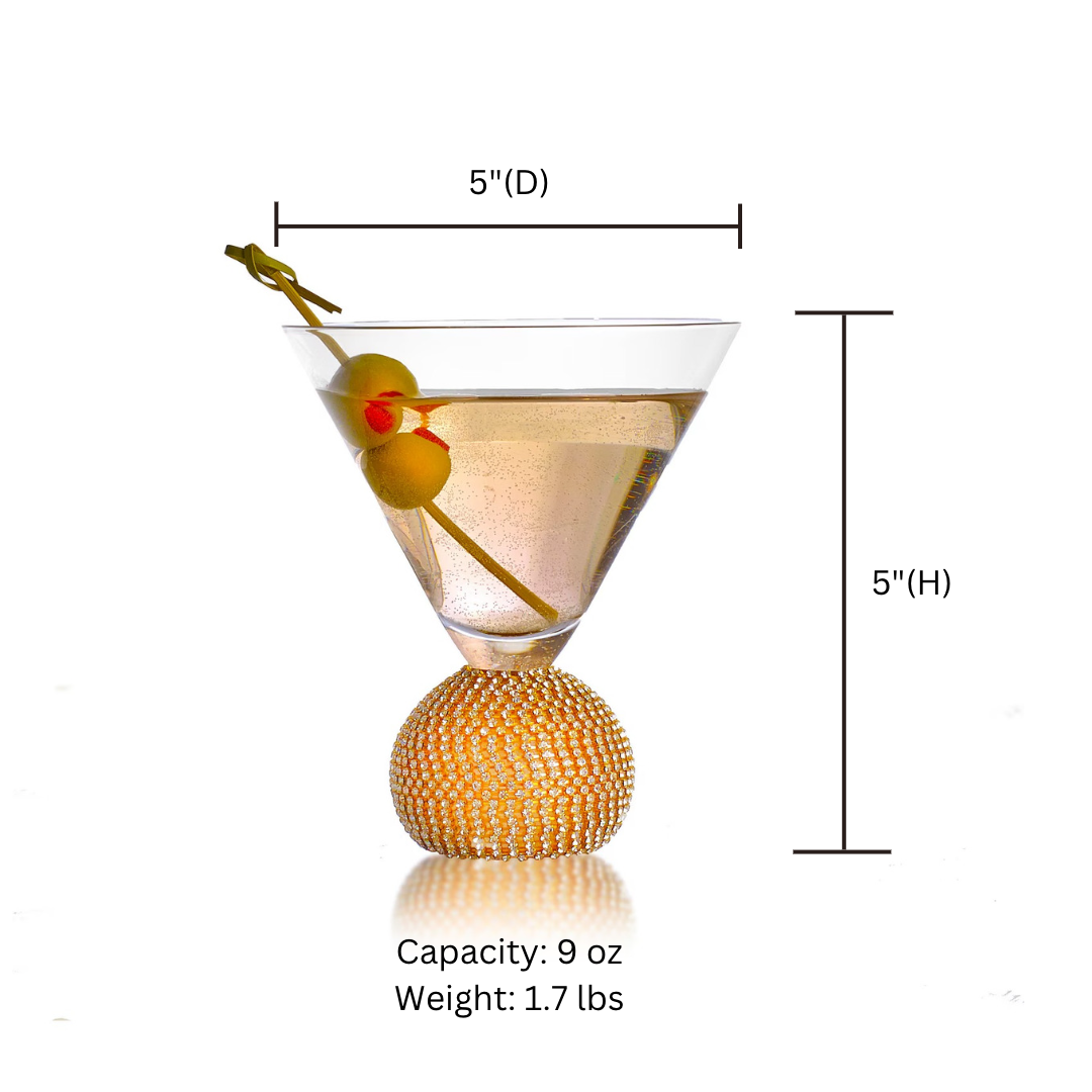 Bling Martini Glasses Jersey Art Glass