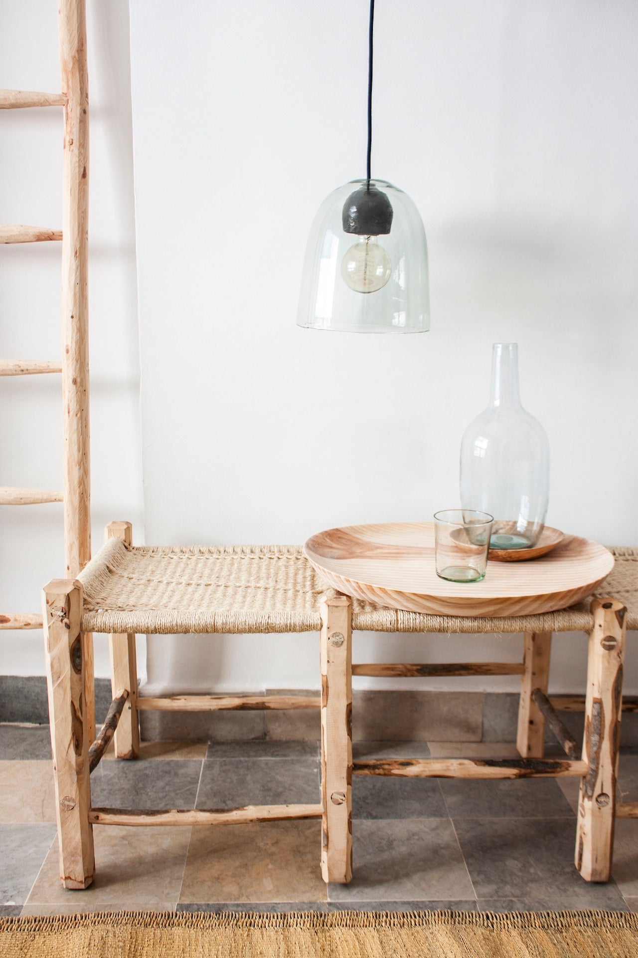 Blown Glass Lamp with Terracotta Socket Cover