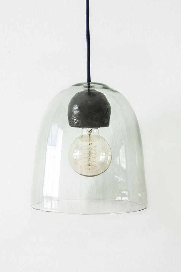 Blown Glass Lamp with Terracotta Socket Cover