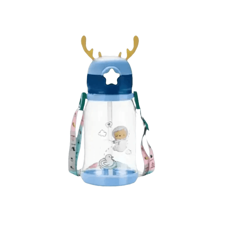 Blue Dinosaur Antler Kids Water Sippy Cup for Kids Creative Cartoon