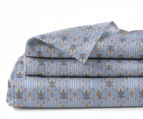 Printed Linen Sheet Set – 100% Linen Bedding