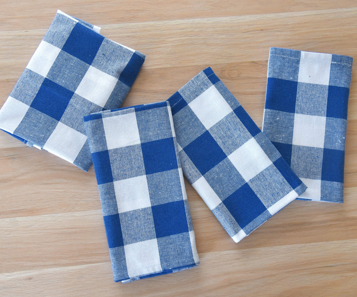 Cotton Napkins - Plaid Cloth Napkins