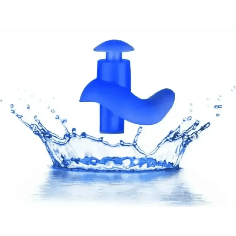 Blue Silicone Water Sports Earplugs Hypoallergenic