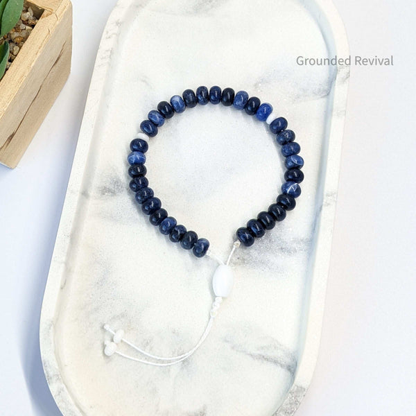 Blue Sodalite Tasbih Bracelet | Men's Prayer Beads - 33 Disc Beads, 8mm