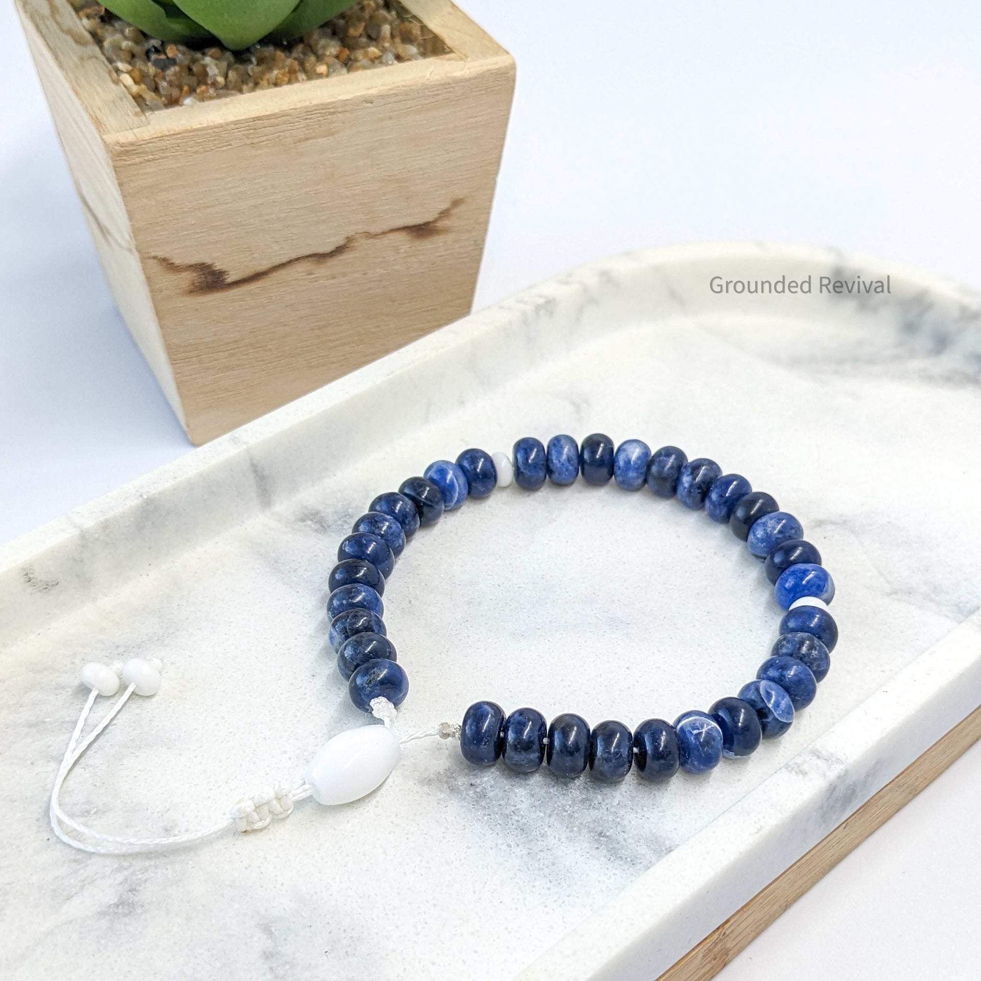 Blue Sodalite Tasbih Bracelet | Men's Prayer Beads - 33 Disc Beads, 8mm