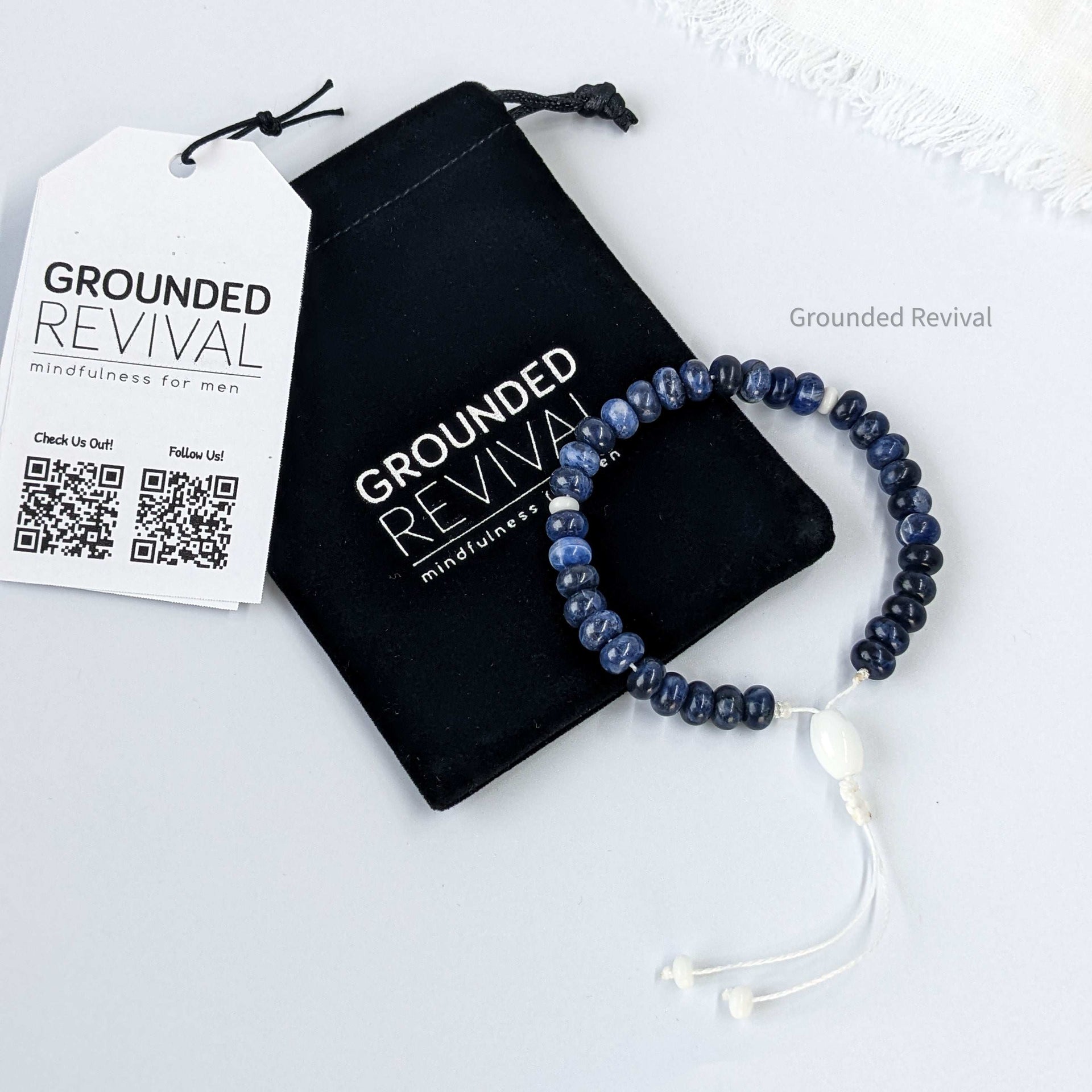 Blue Sodalite Tasbih Bracelet | Men's Prayer Beads - 33 Disc Beads, 8mm