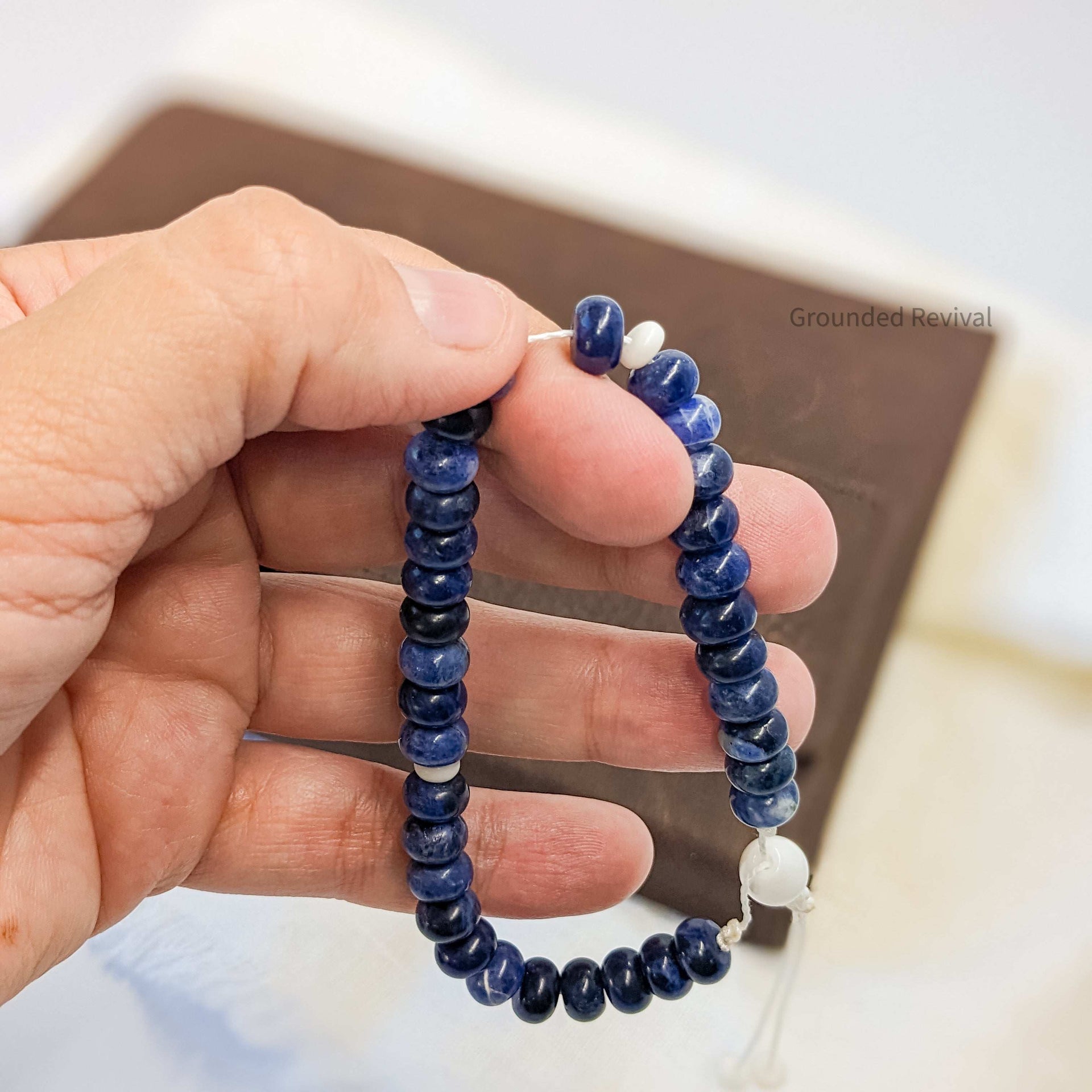 Blue Sodalite Tasbih Bracelet | Men's Prayer Beads - 33 Disc Beads, 8mm