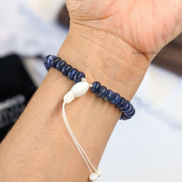 Blue Sodalite Tasbih Bracelet | Men's Prayer Beads - 33 Disc Beads, 8mm