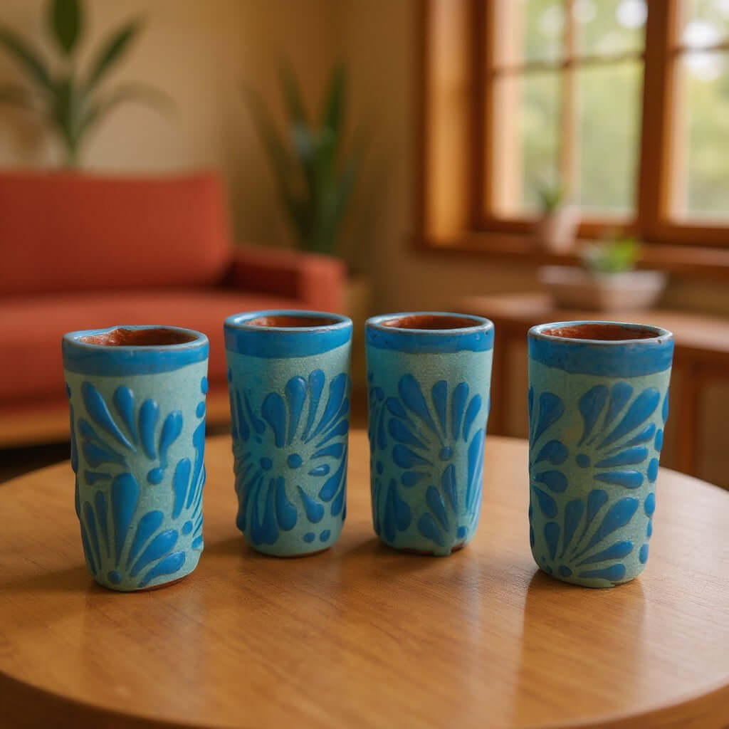 Blue Talavera Shot Glass | Hand-Painted Baby Shower Favor