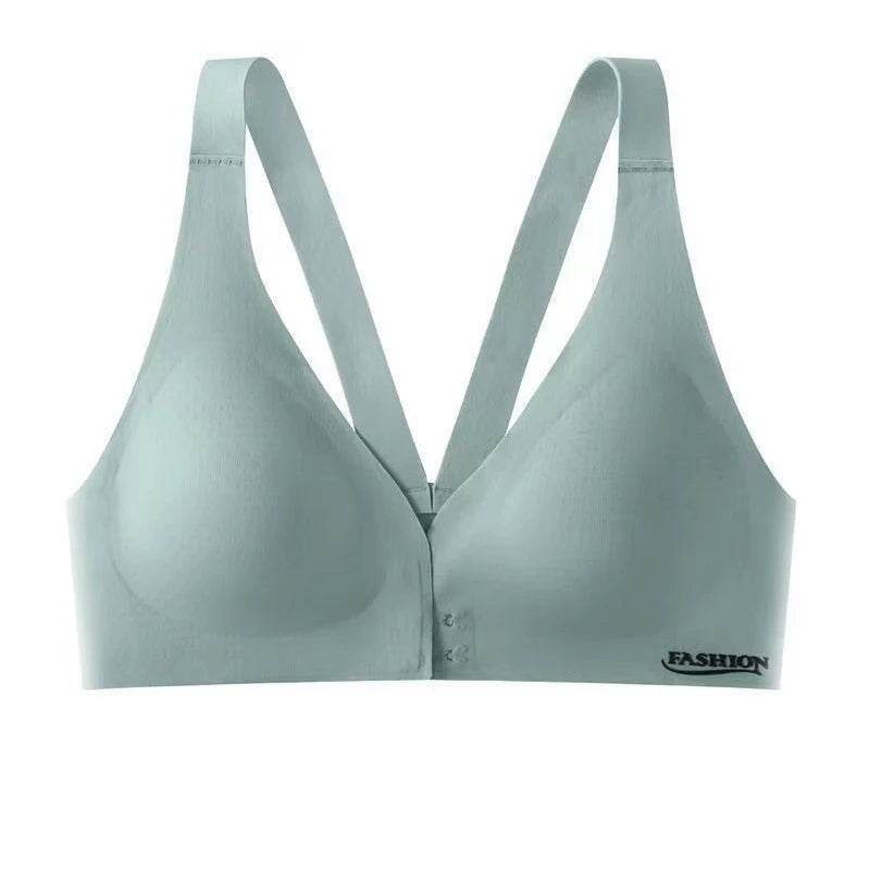 Front Open Seamless Push-Up Bra Wireless Deep V Comfort