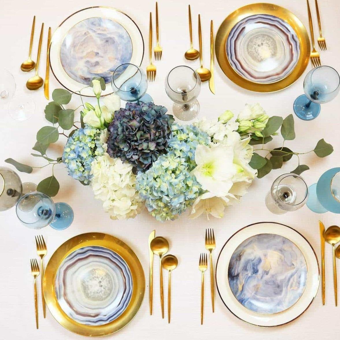 Narrow Gold Rim Dinner Plate-Set of 4