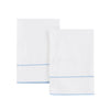 600 Thread Count Framed Sateen Embroidered Cotton Pillowcase Pair - Standard / Blue