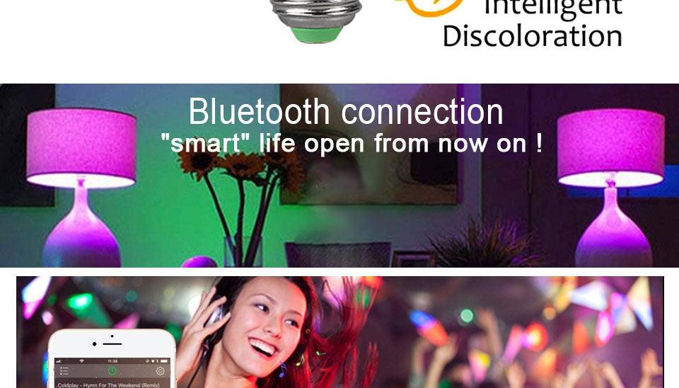 Bluetooth E27 LED Bulb RGB Smart Light Bulbs 15W B22 RGBW RGBWW Lampada Colorful Dimmable Phone APP Control LED Lamp For Home WiFi & Bluetooth 5.0, Compatible w/ Alexa & Google Without Hub, Dimmable, Music Sync, Schedules, Color Changing Light Bulb RGBW
