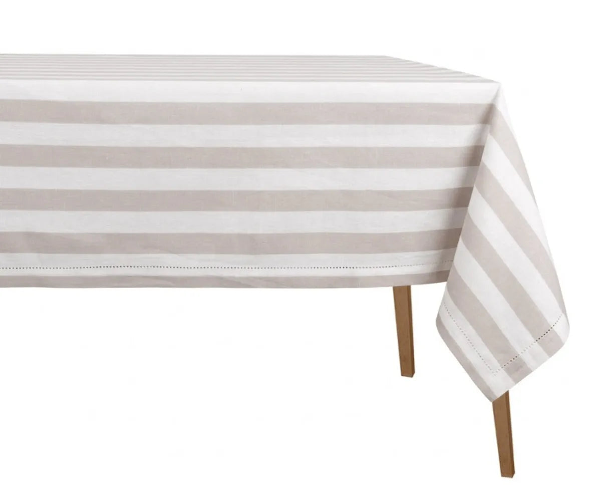 Striped Cotton Linen Tablecloth