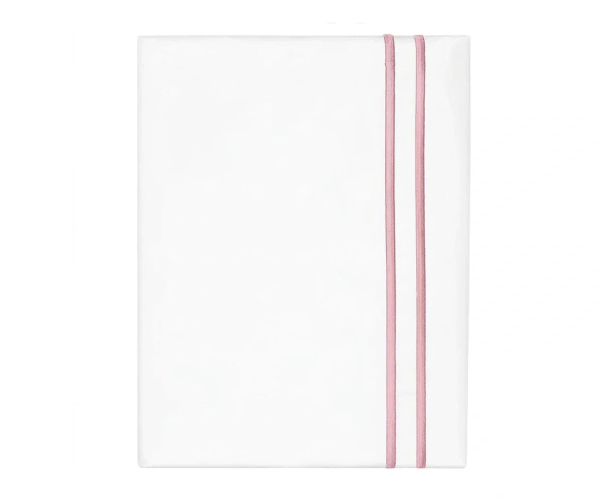 Cotton Flat Sheet - Line Embroidery