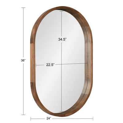 Hutton Wood Framed Capsule Mirror