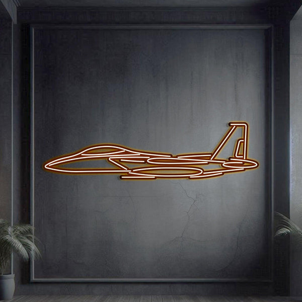 F-15 Strike Eagle Metal Neon Aircraft Wall Art - NCN0037